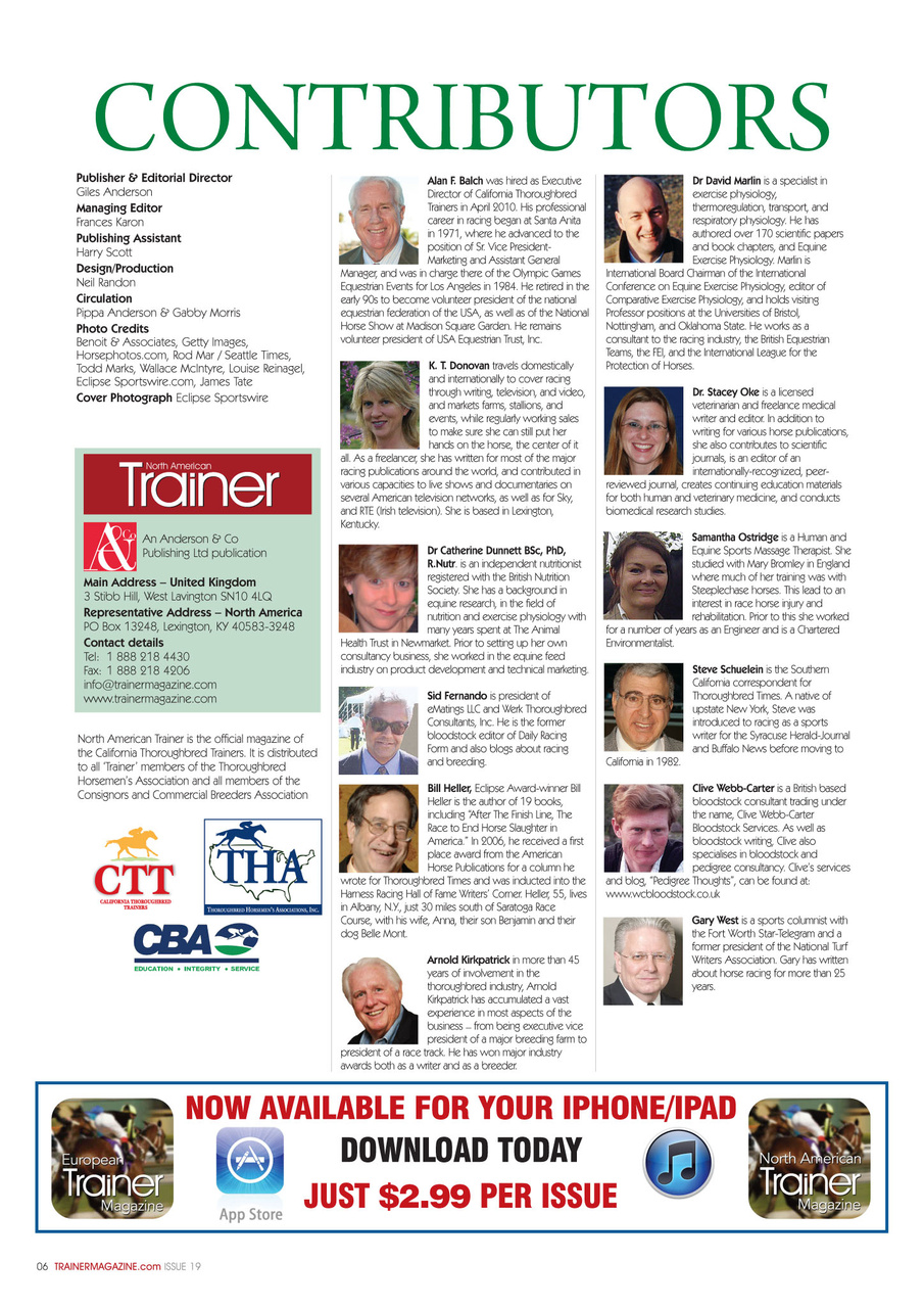 North American Trainer Magazine - horse racing Preview Pages