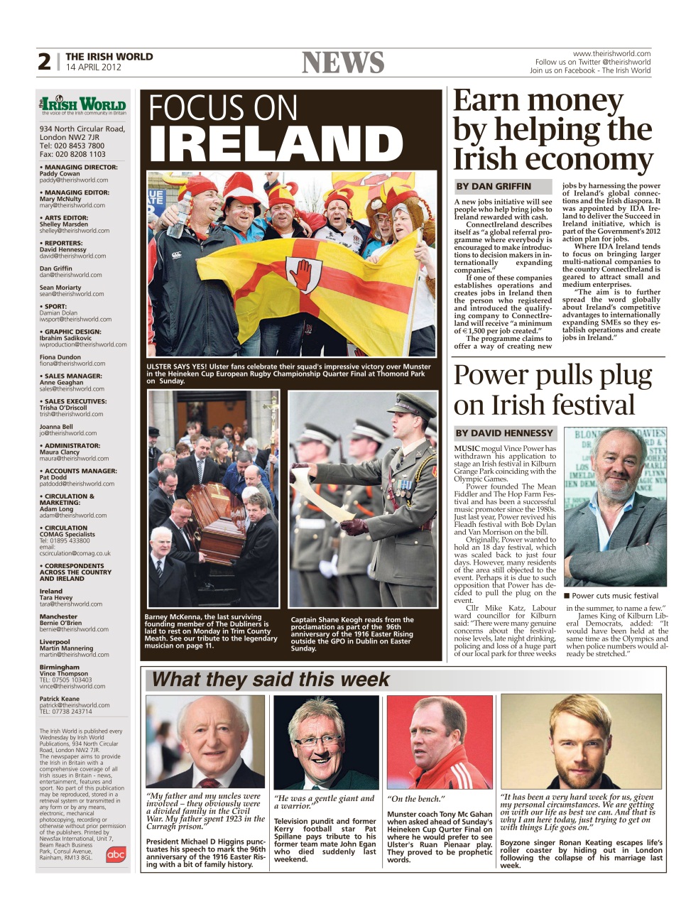 Irish World Preview Pages