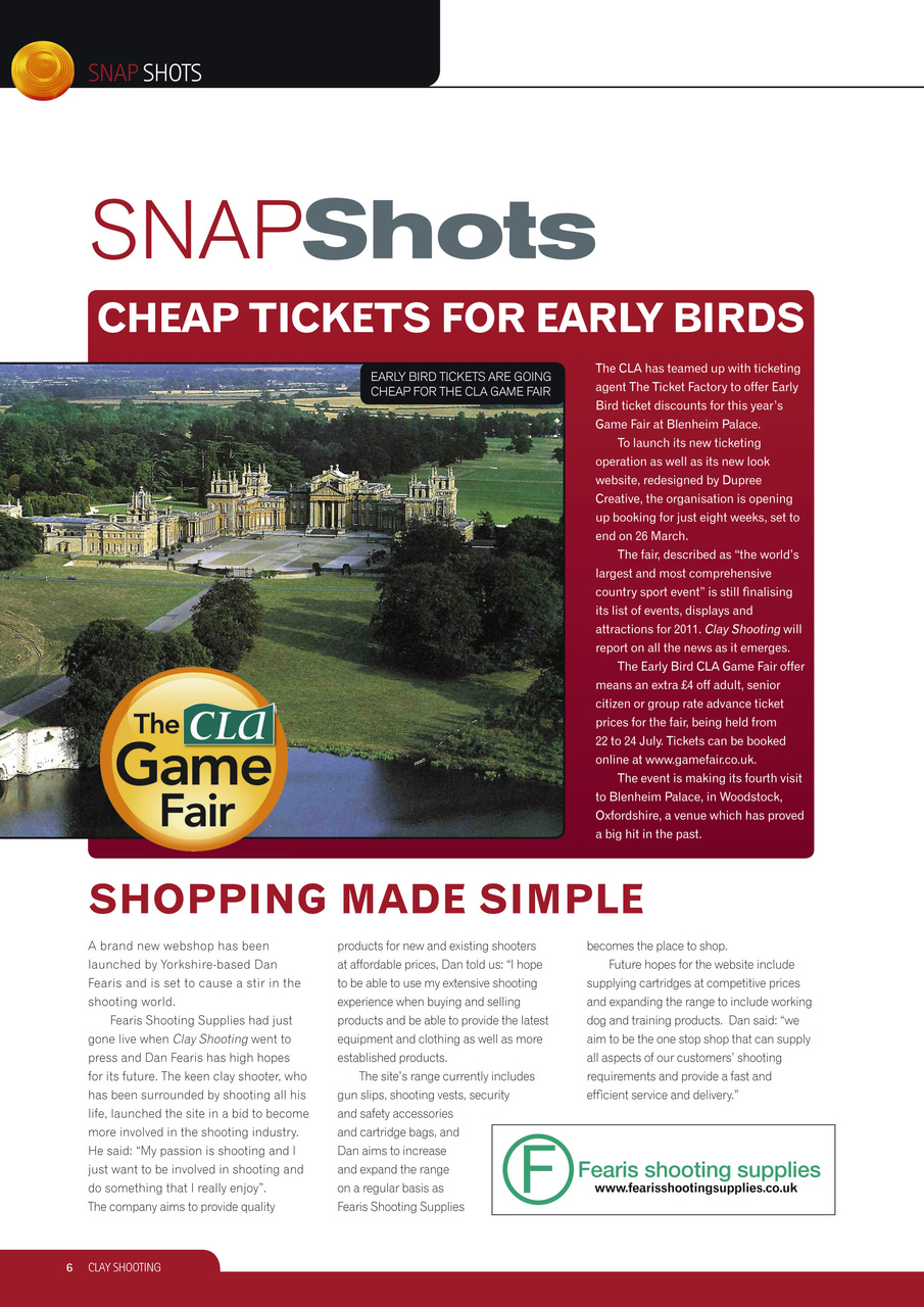 Clay Shooting Preview Pages