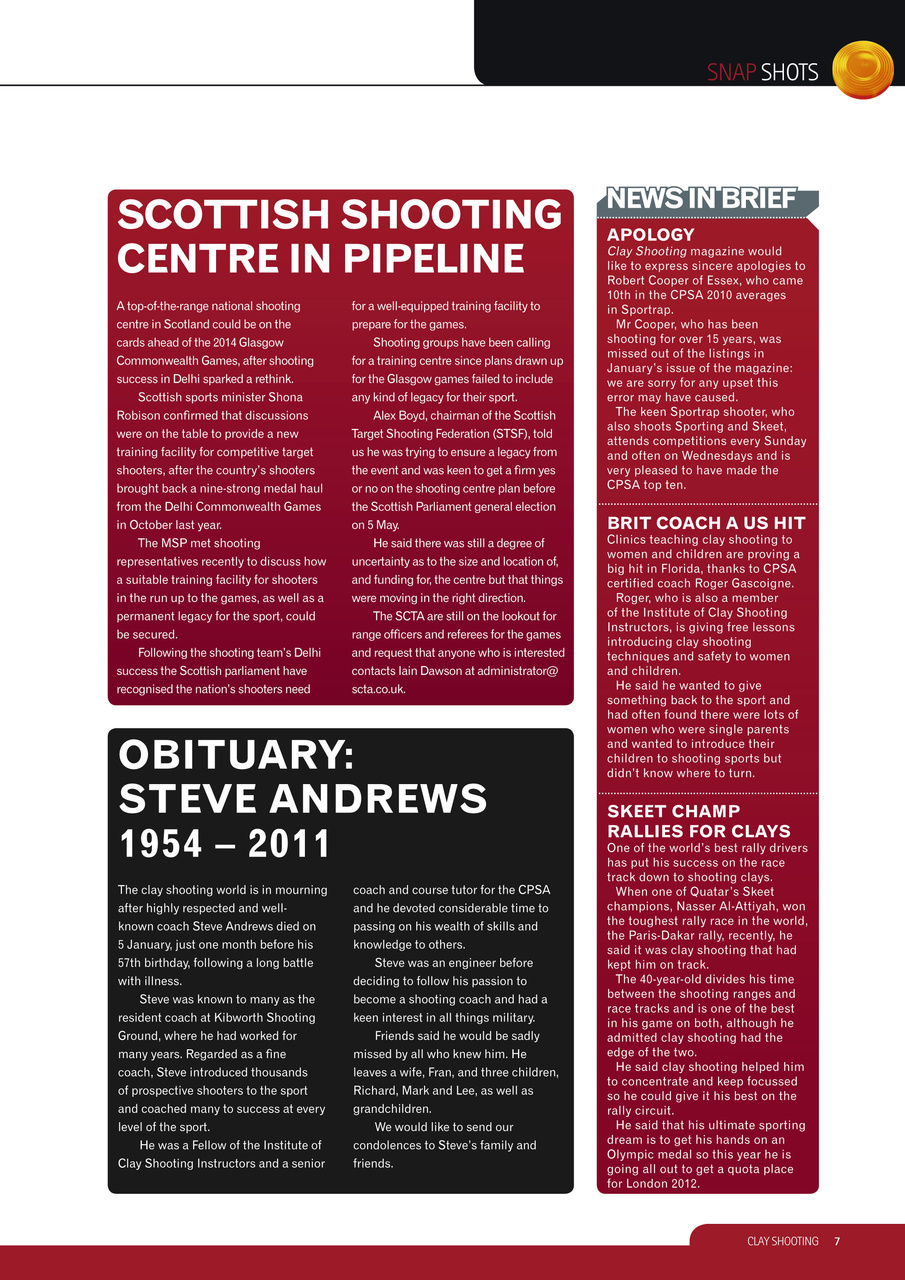 Clay Shooting Preview Pages