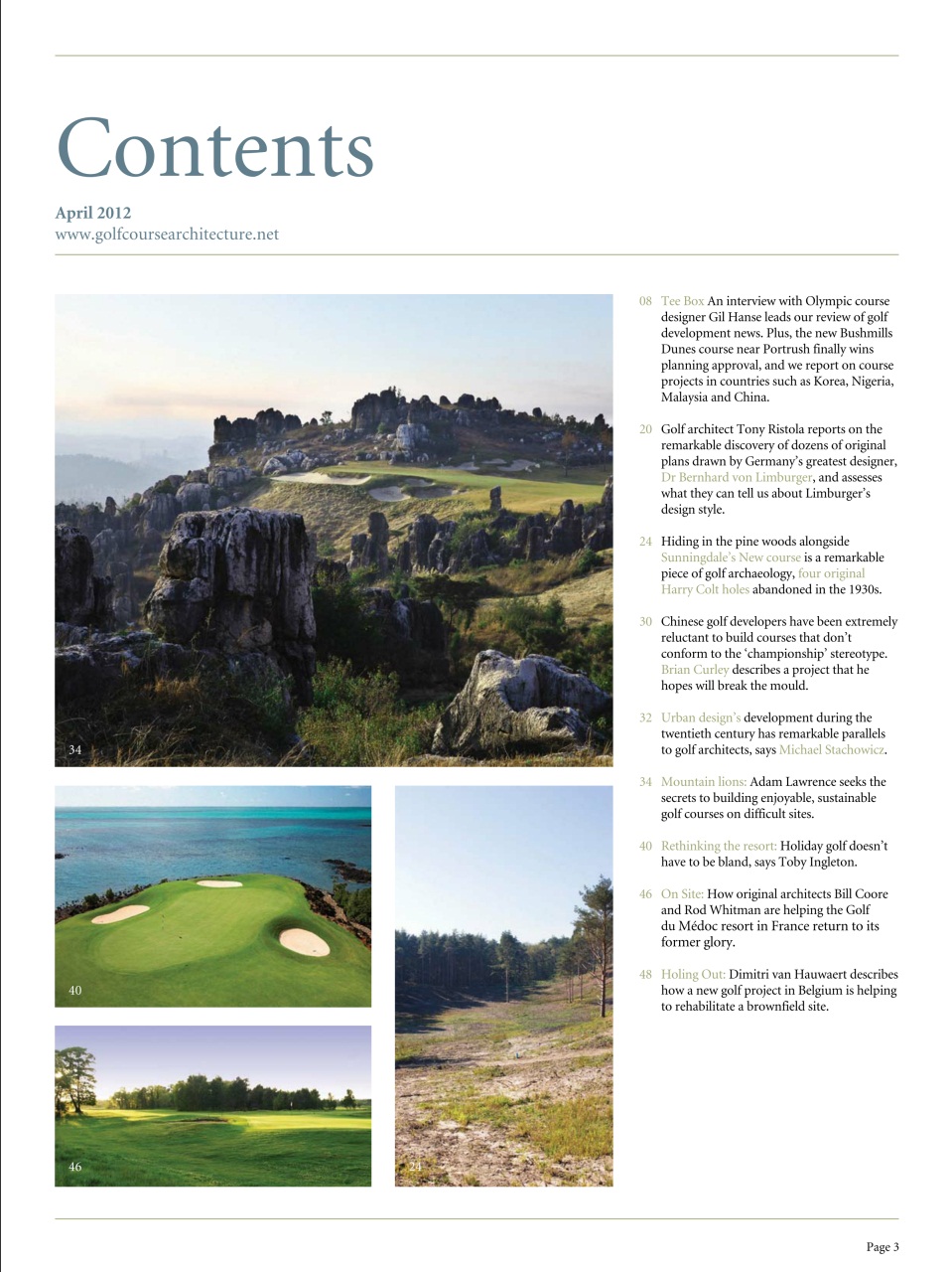 Golf Course Architecture Preview Pages