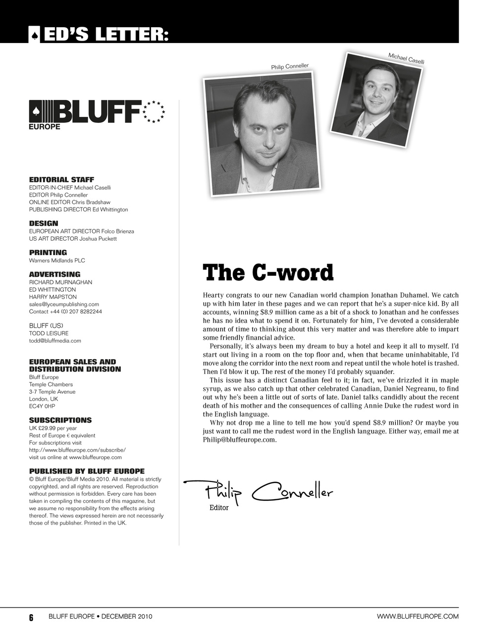 Bluff Europe Preview Pages