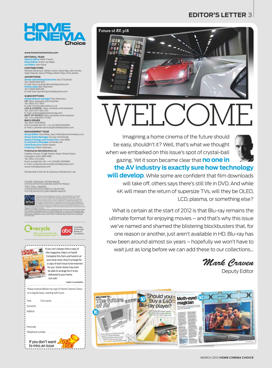 Home Cinema Choice Preview Pages