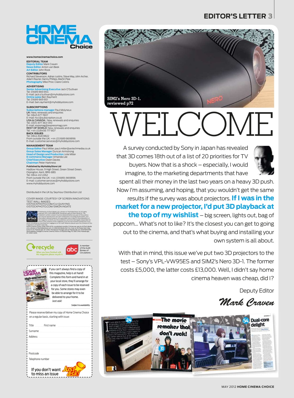 Home Cinema Choice Preview Pages