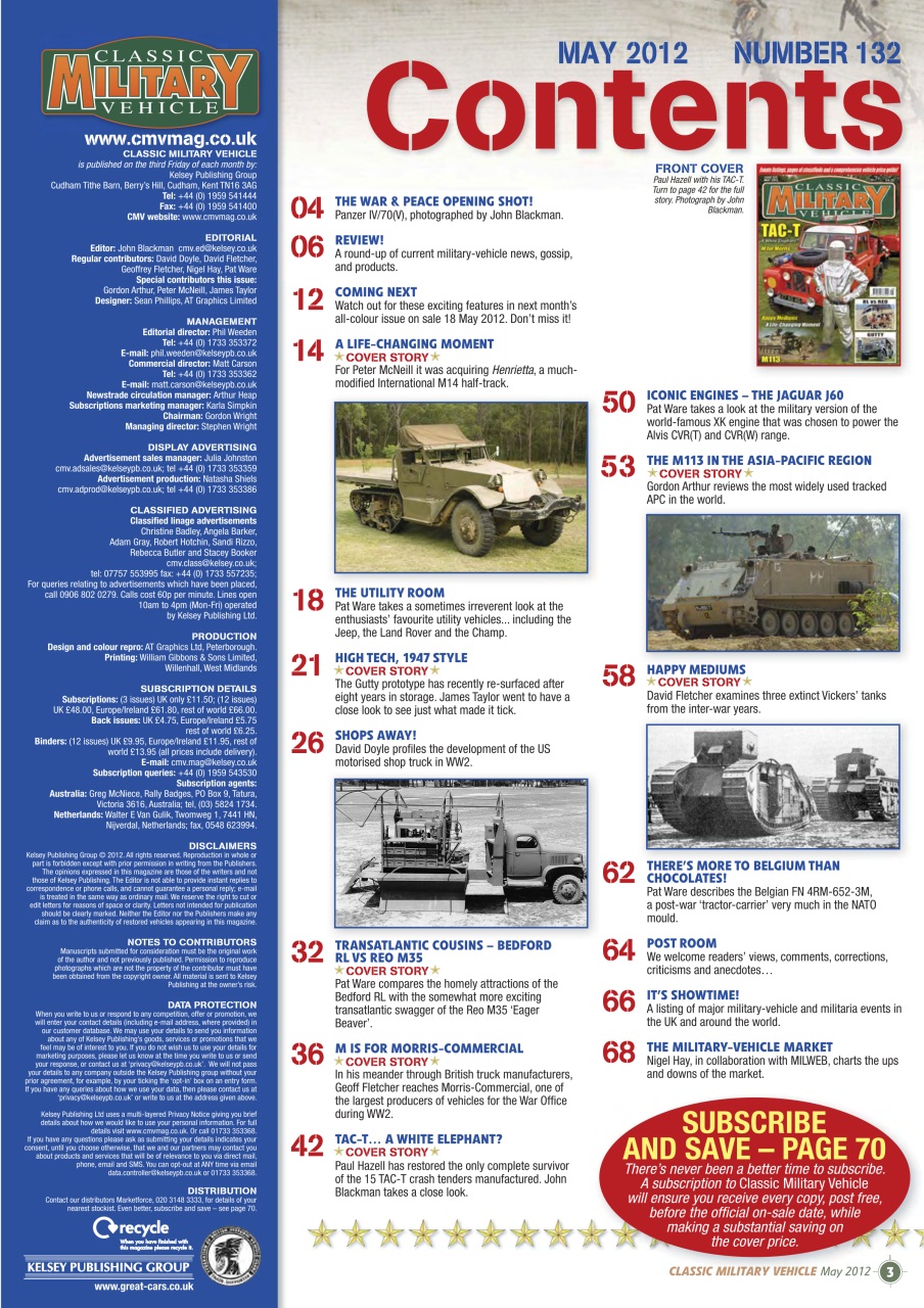 Classic Military Vehicle Preview Pages