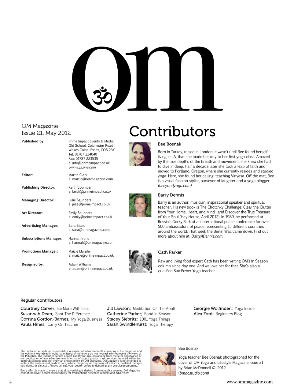 OM Yoga Magazine Preview Pages