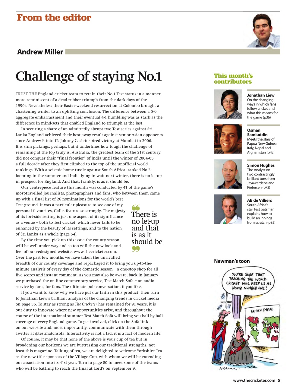 The Cricketer Magazine Preview Pages