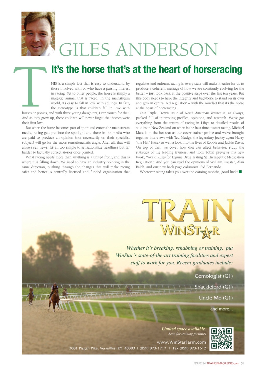 North American Trainer Magazine - horse racing Preview Pages