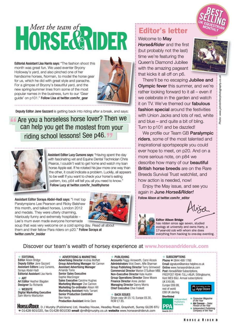 Horse&Rider Magazine - UK equestrian magazine for Horse and Rider Preview Pages