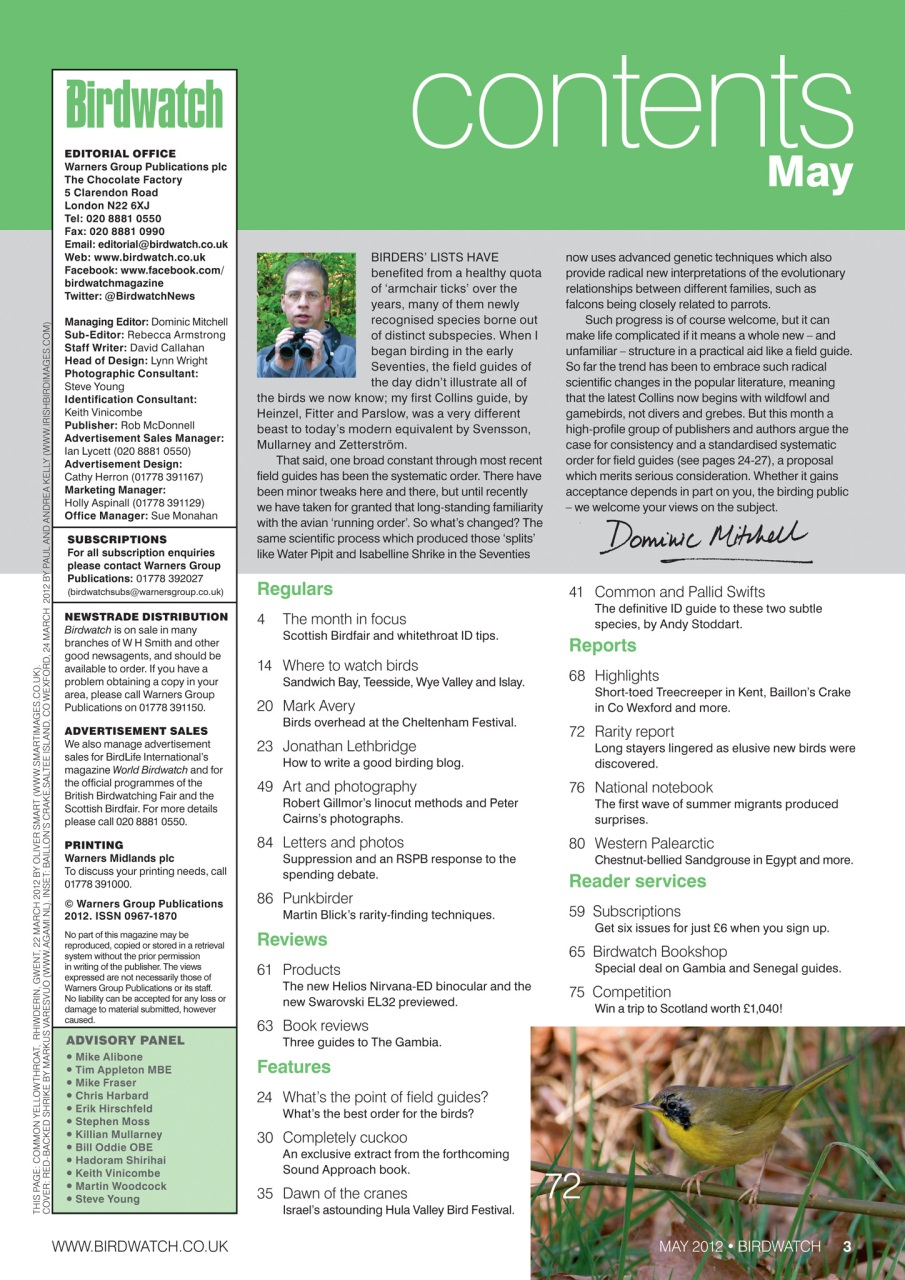 Birdwatch Magazine Preview Pages