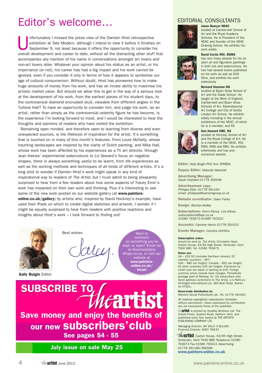 The Artist Preview Pages