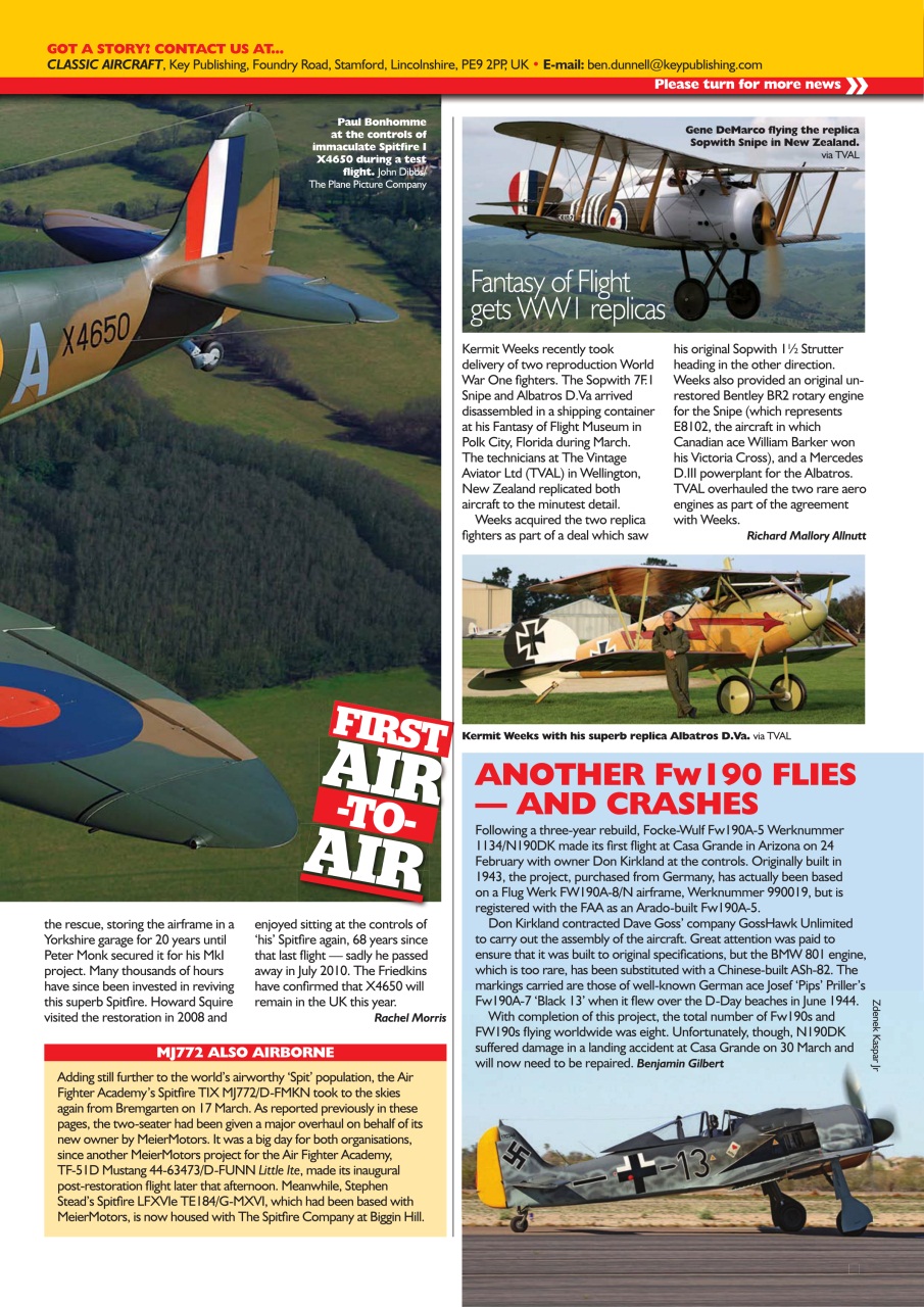 Classic Aircraft Preview Pages