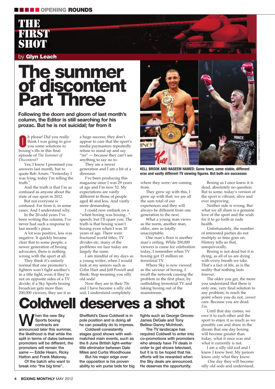 Boxing Monthly Preview Pages
