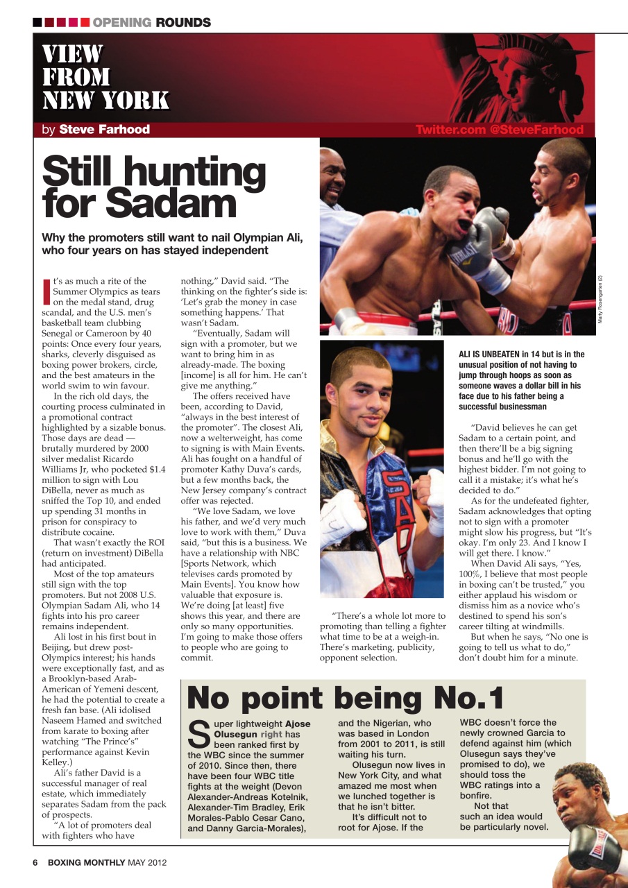Boxing Monthly Preview Pages