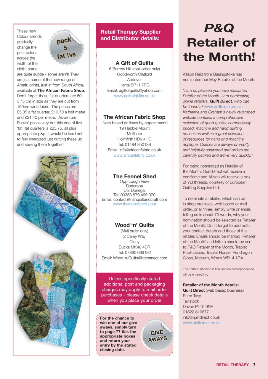 Patchwork and Quilting Preview Pages