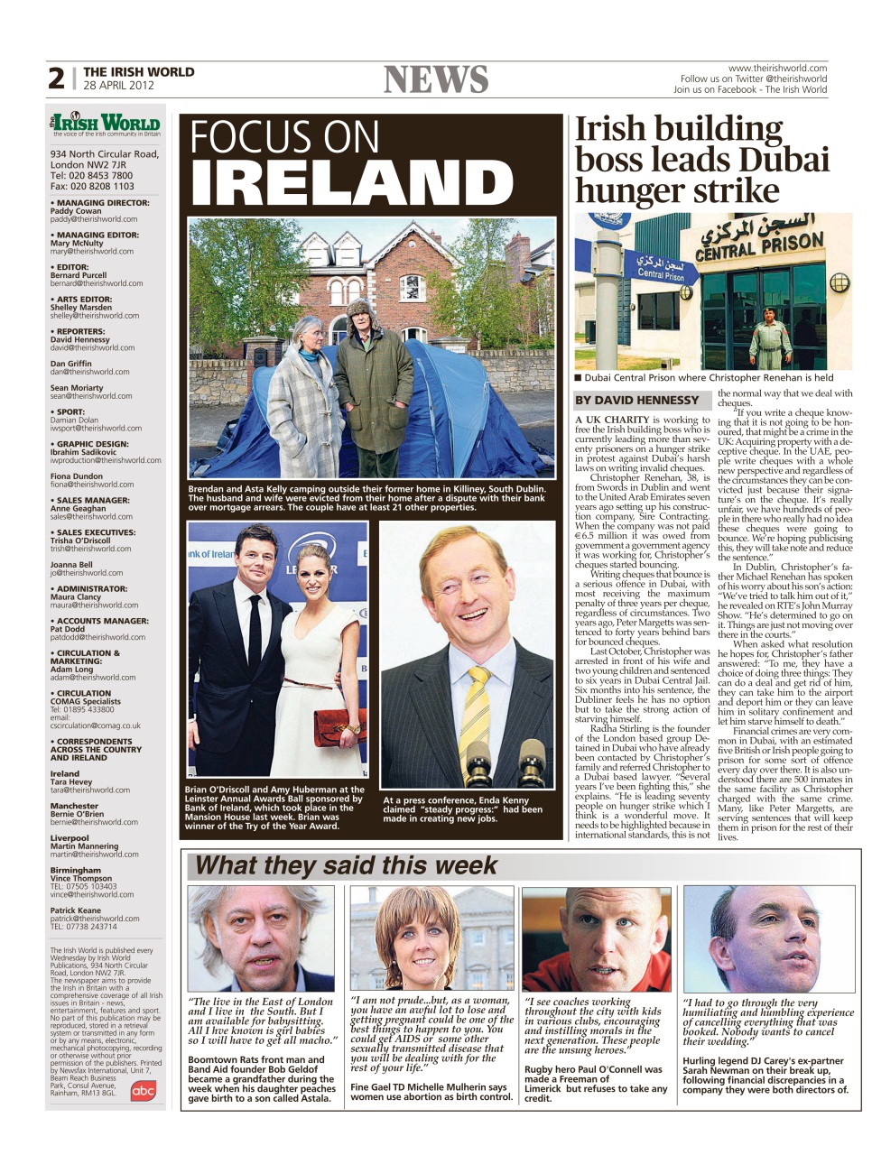 Irish World Preview Pages