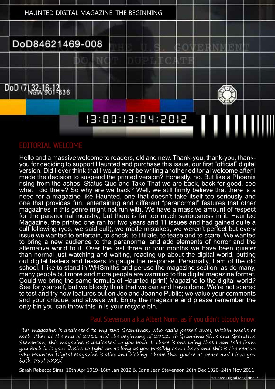 Haunted Magazine Preview Pages