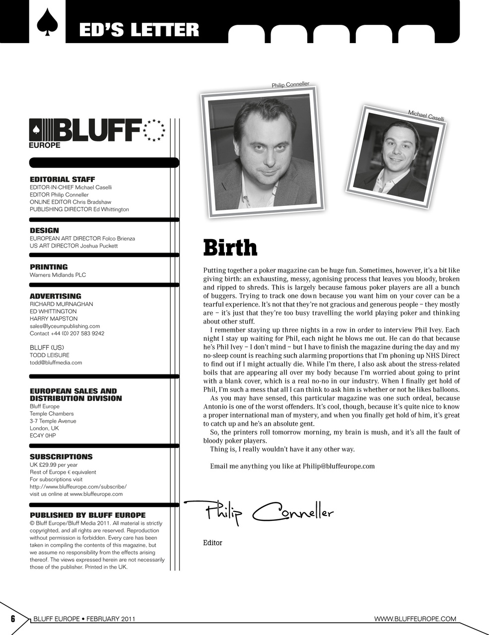 Bluff Europe Preview Pages