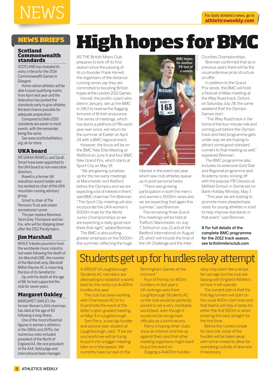 AW – Athletics Weekly Magazine Preview Pages