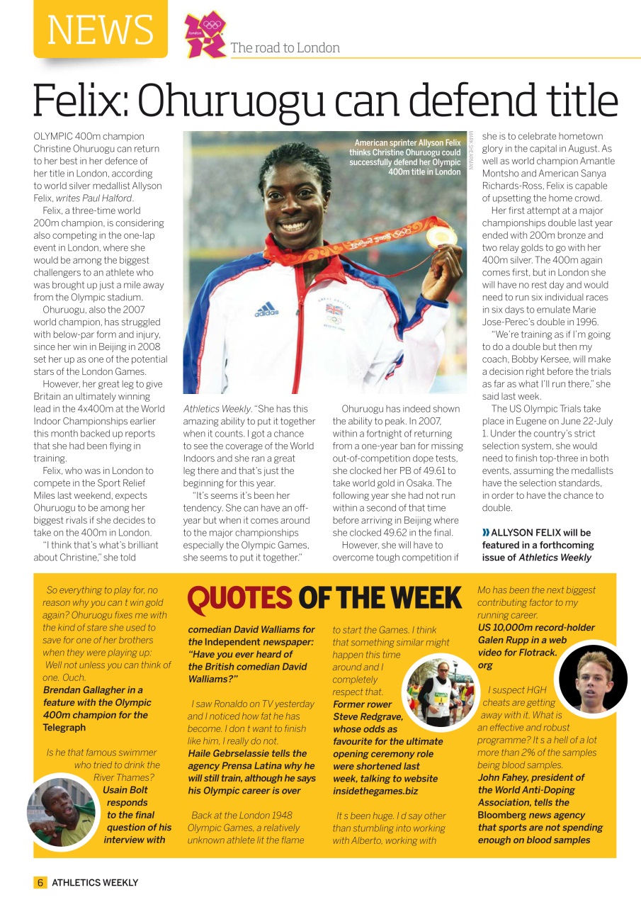 AW – Athletics Weekly Magazine Preview Pages