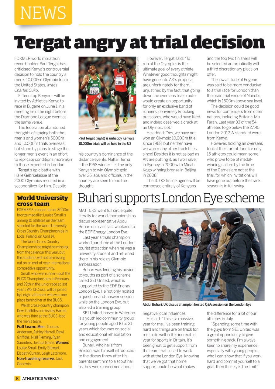 AW – Athletics Weekly Magazine Preview Pages