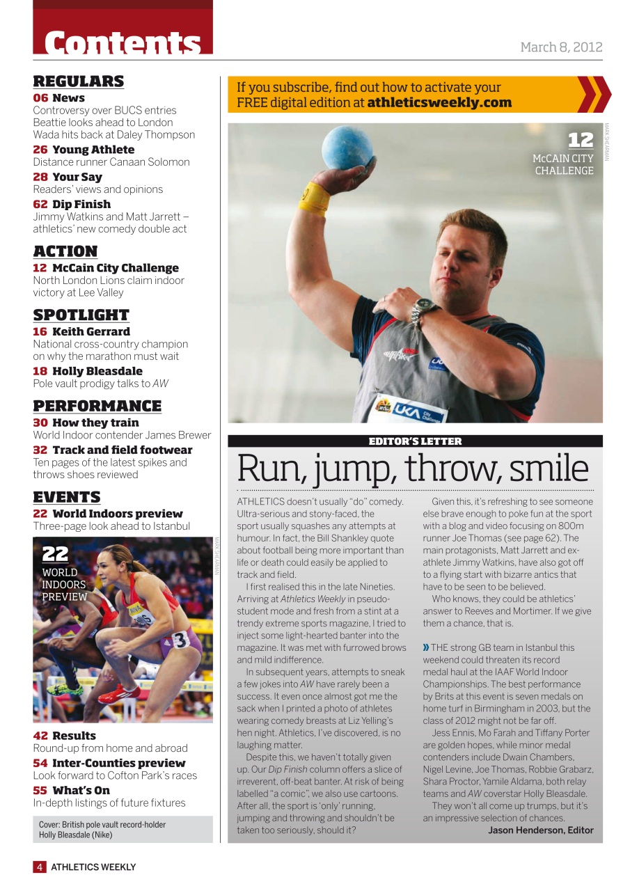 AW – Athletics Weekly Magazine Preview Pages