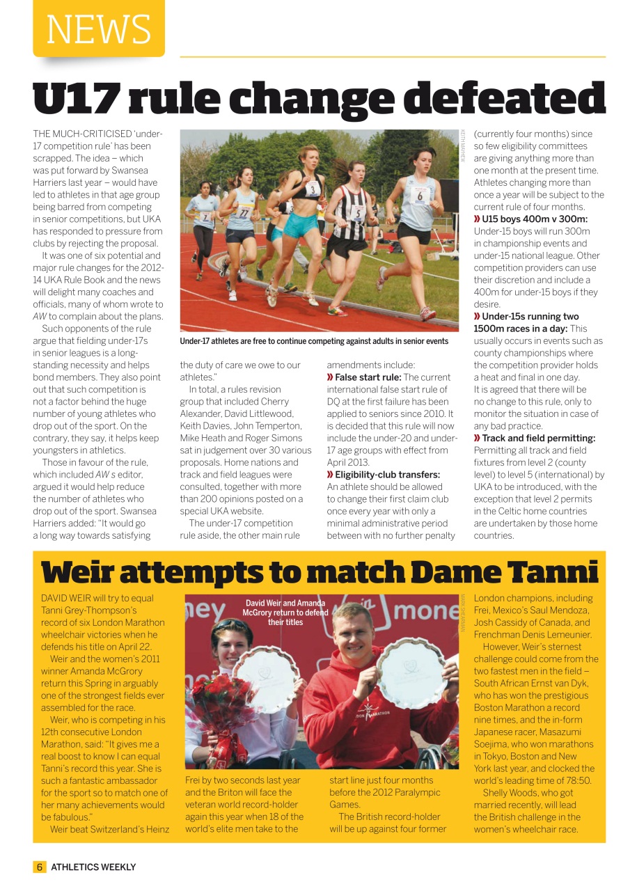 AW – Athletics Weekly Magazine Preview Pages