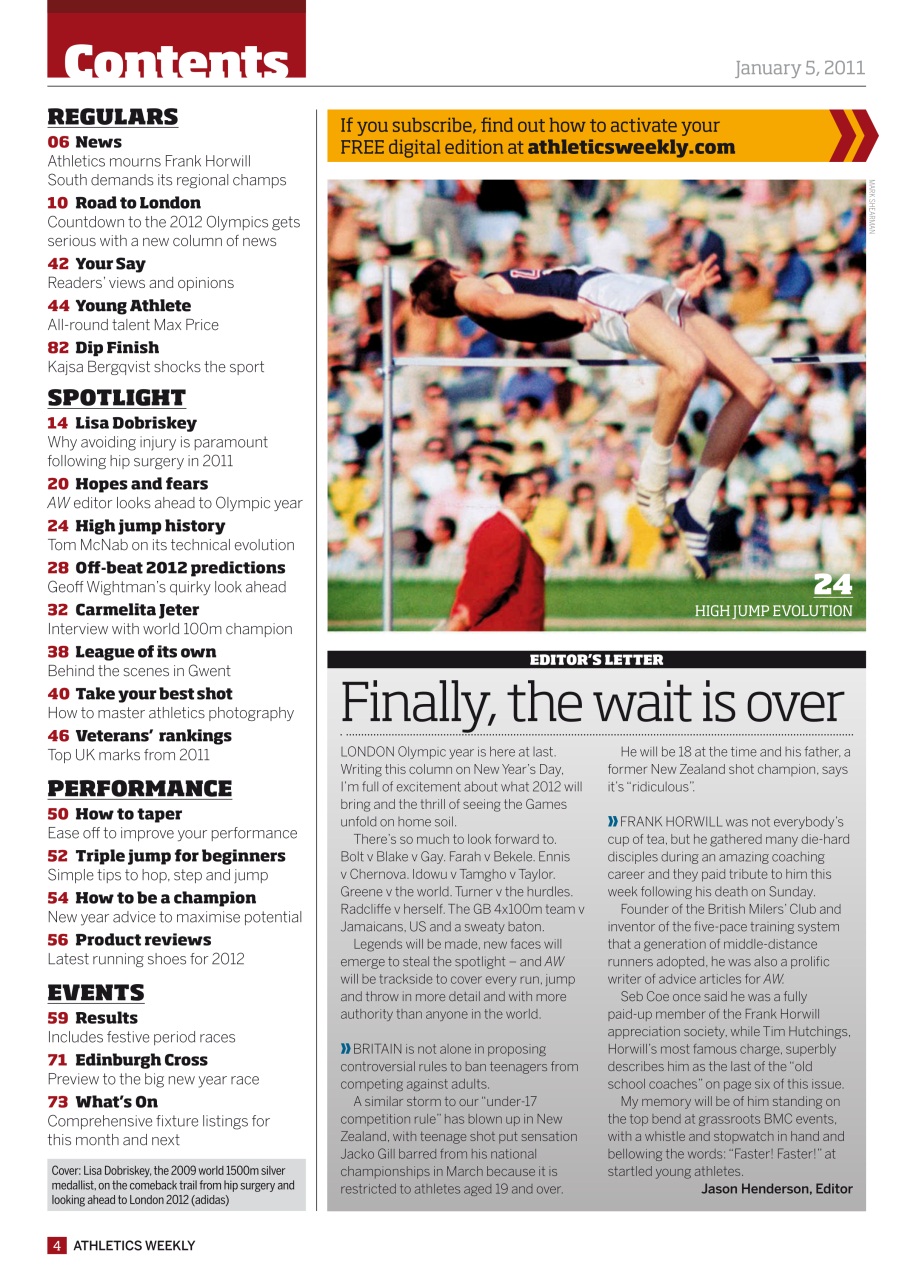 AW – Athletics Weekly Magazine Preview Pages