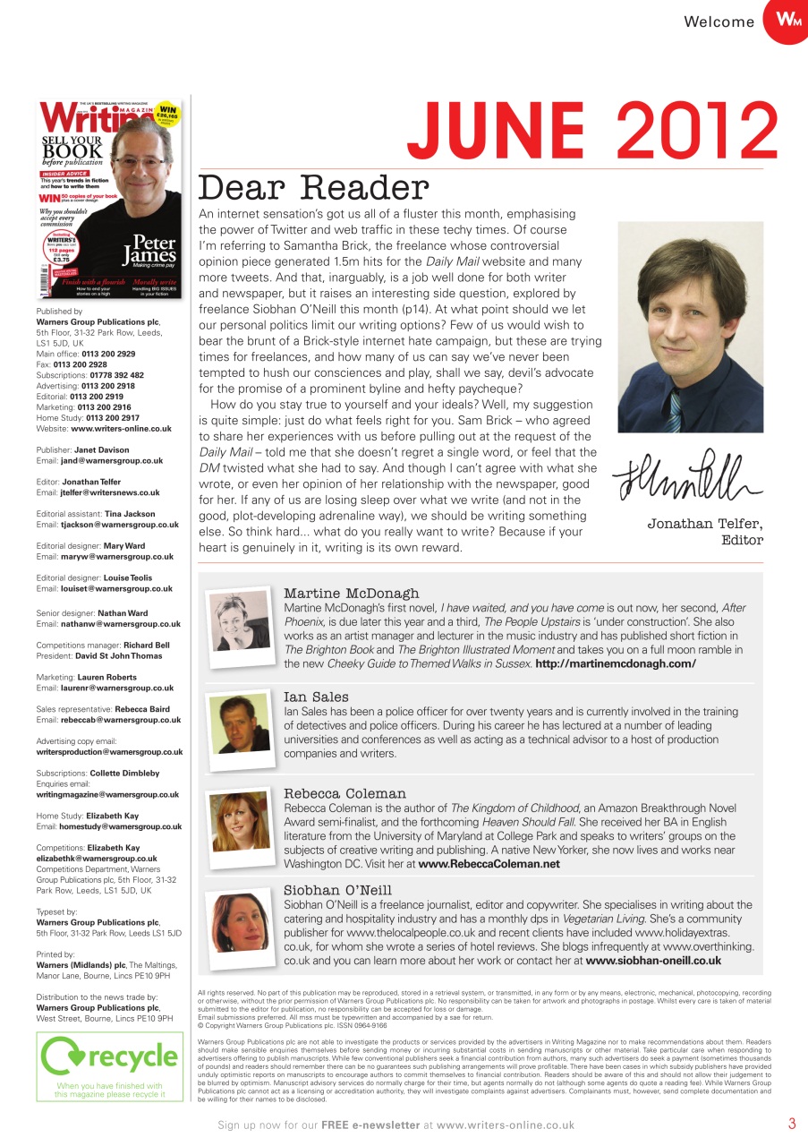 Writing Magazine Preview Pages