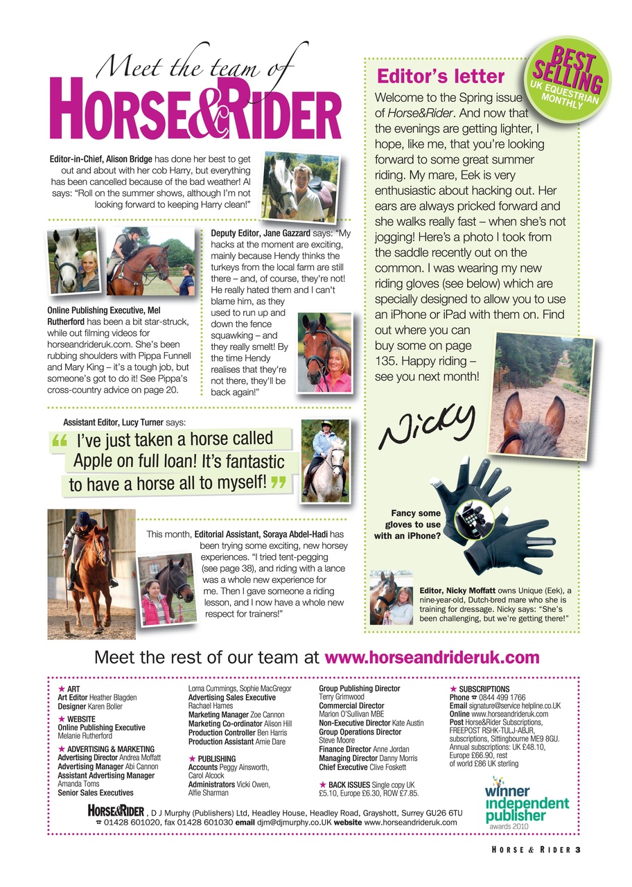 Horse&Rider Magazine - UK equestrian magazine for Horse and Rider Preview Pages