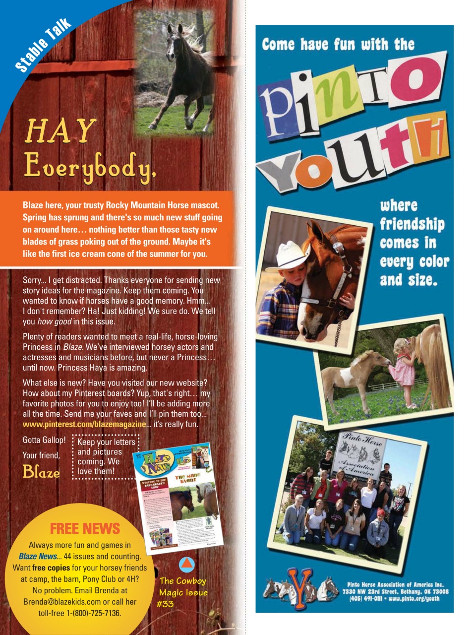 Blaze Magazine For Horse Crazy Kids Preview Pages