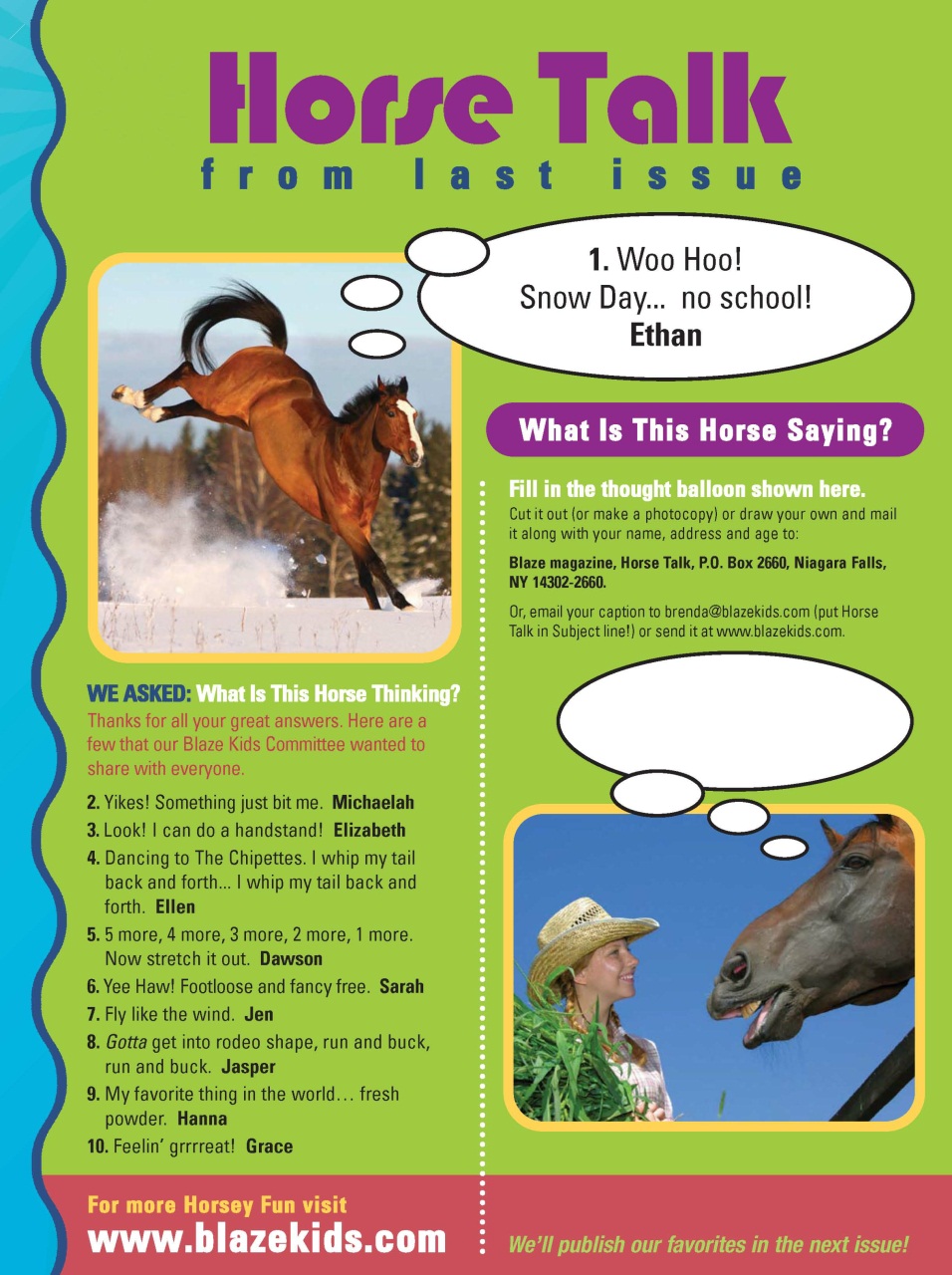 Blaze Magazine For Horse Crazy Kids Preview Pages