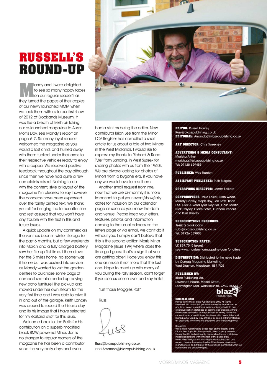 Morris Minor Magazine Preview Pages