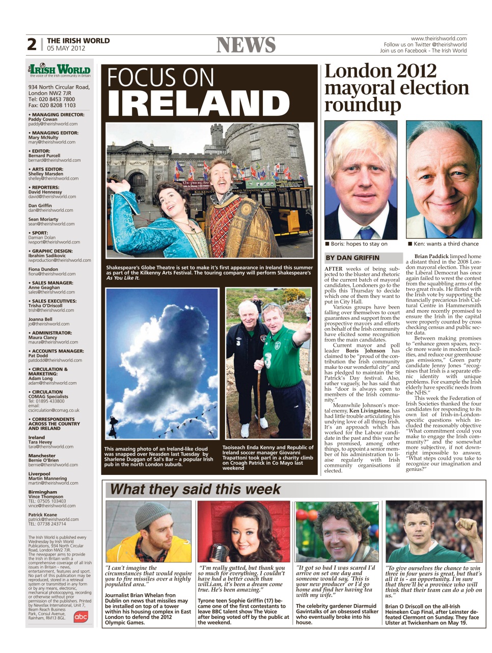 Irish World Preview Pages