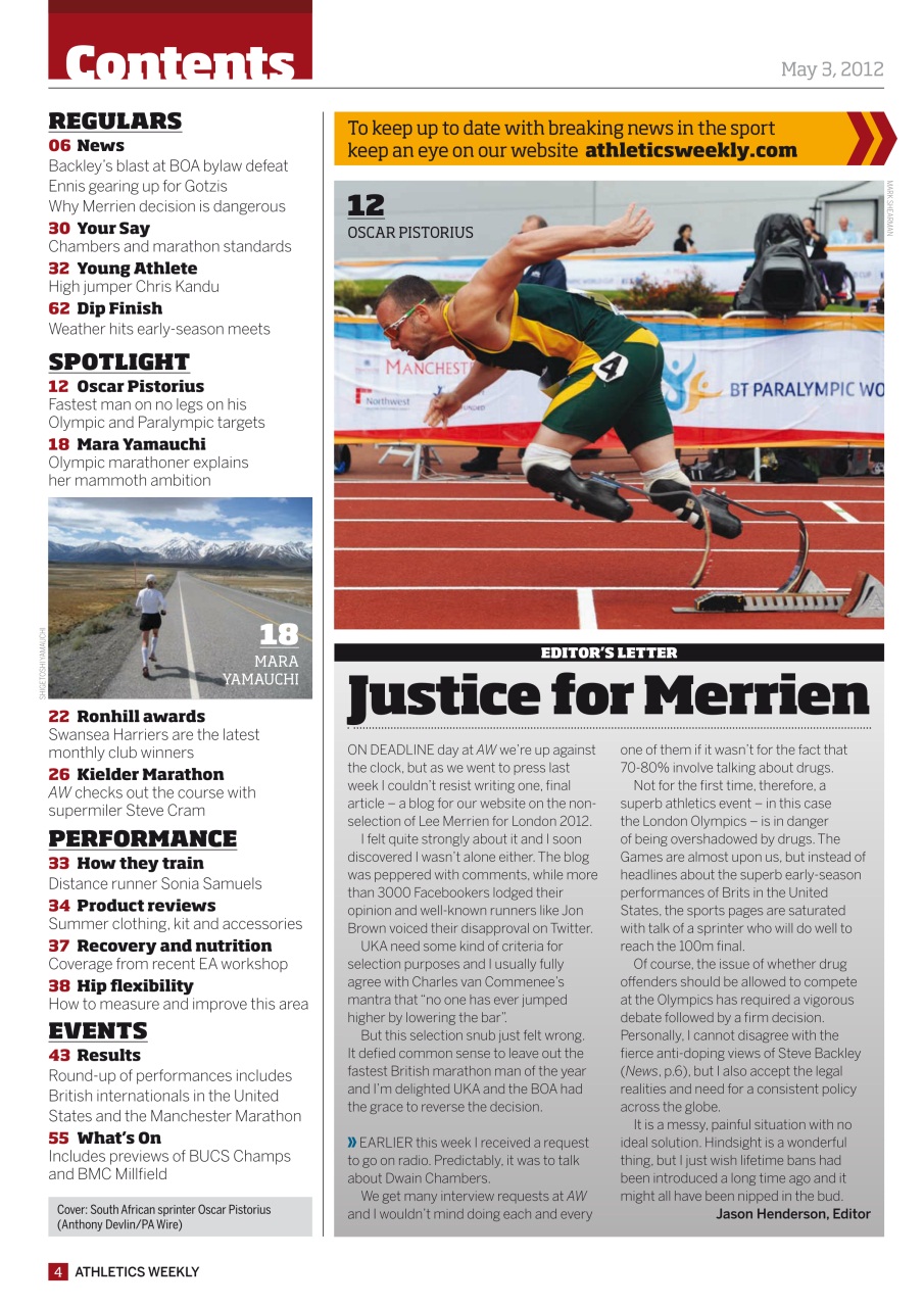 AW – Athletics Weekly Magazine Preview Pages