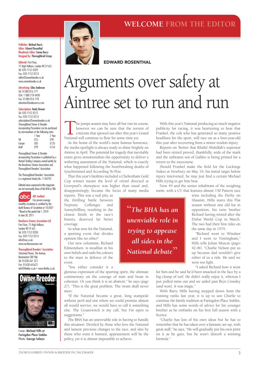 The Owner Breeder Preview Pages