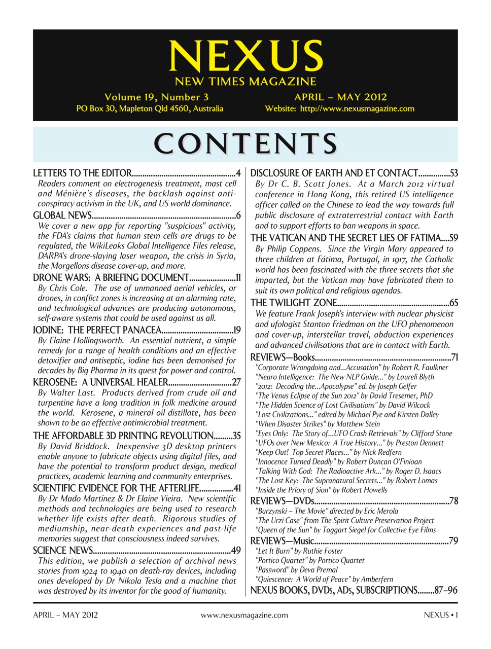 Nexus Magazine Preview Pages