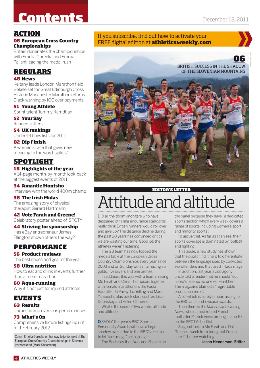 AW – Athletics Weekly Magazine Preview Pages