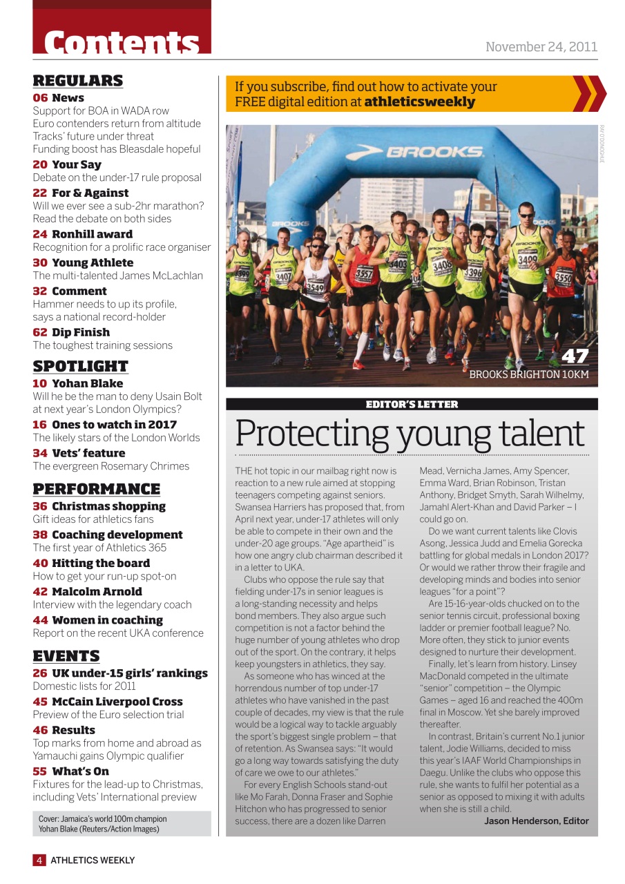 AW – Athletics Weekly Magazine Preview Pages