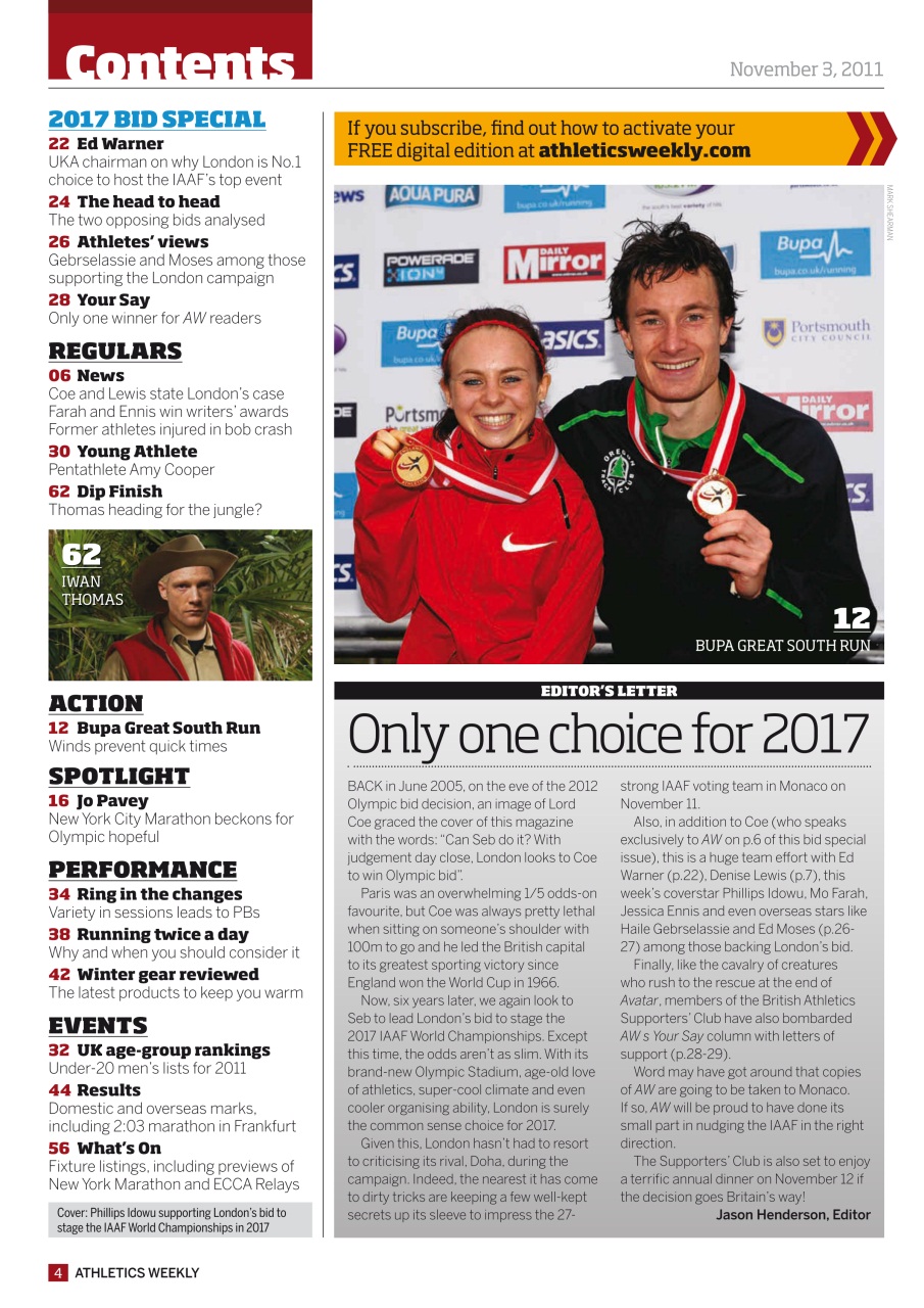 AW – Athletics Weekly Magazine Preview Pages