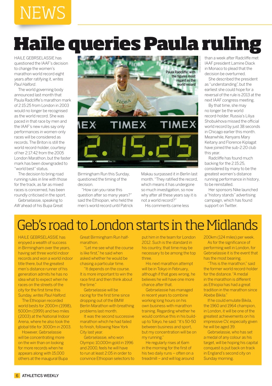 AW – Athletics Weekly Magazine Preview Pages