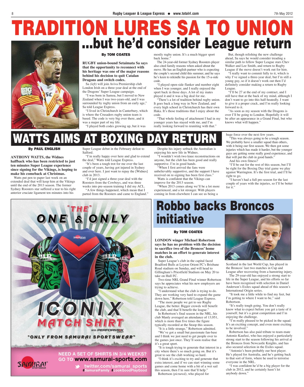 League Express Preview Pages