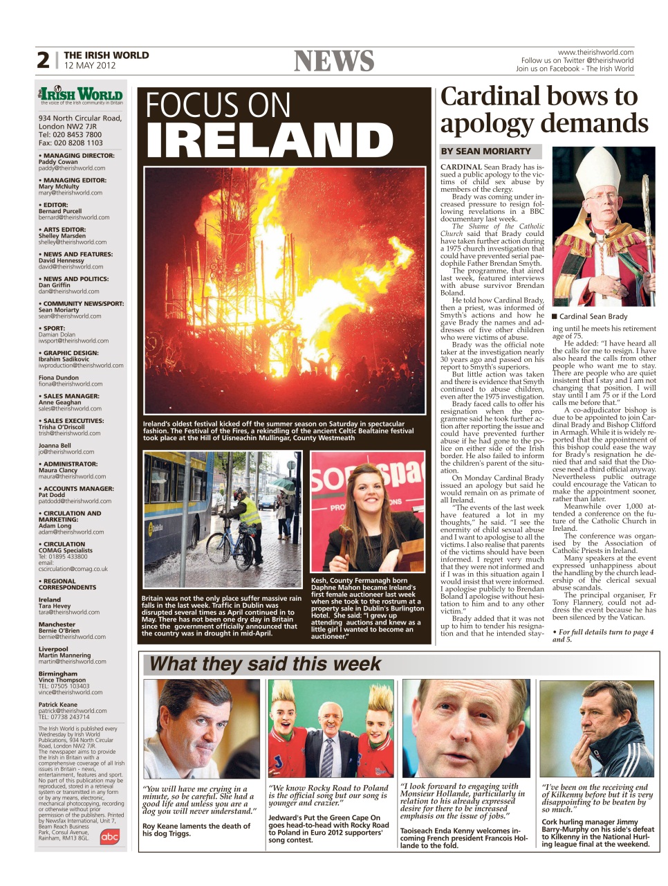 Irish World Preview Pages