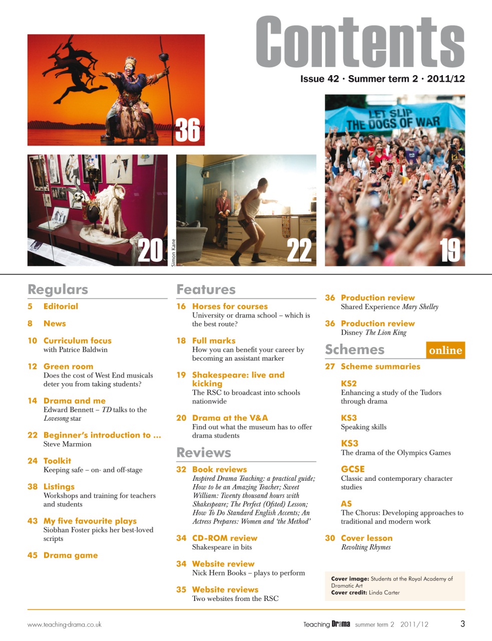 Drama and Theatre Preview Pages