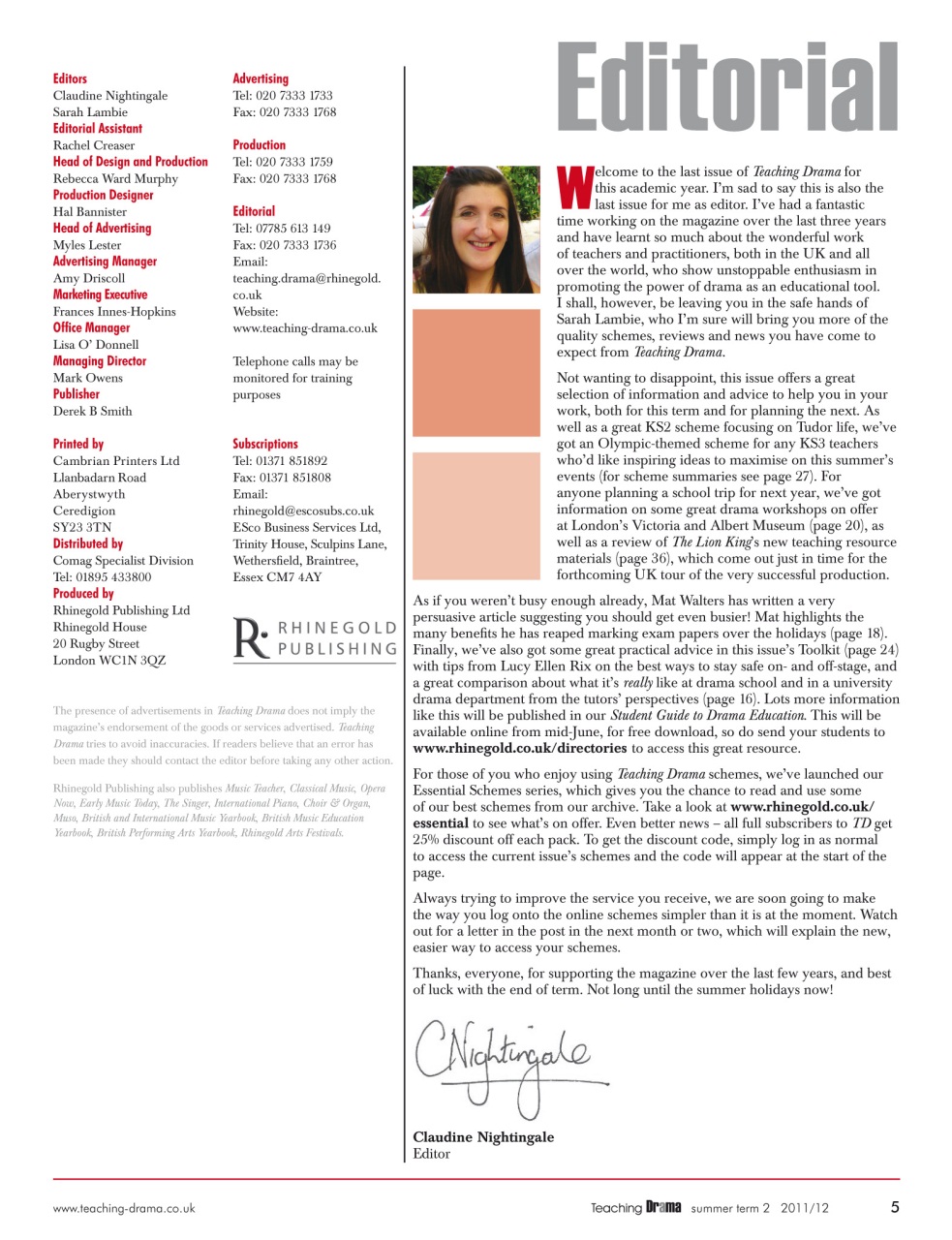 Drama and Theatre Preview Pages