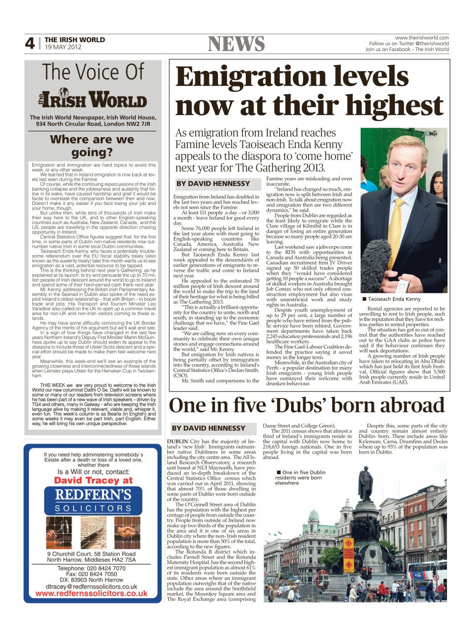 Irish World Preview Pages