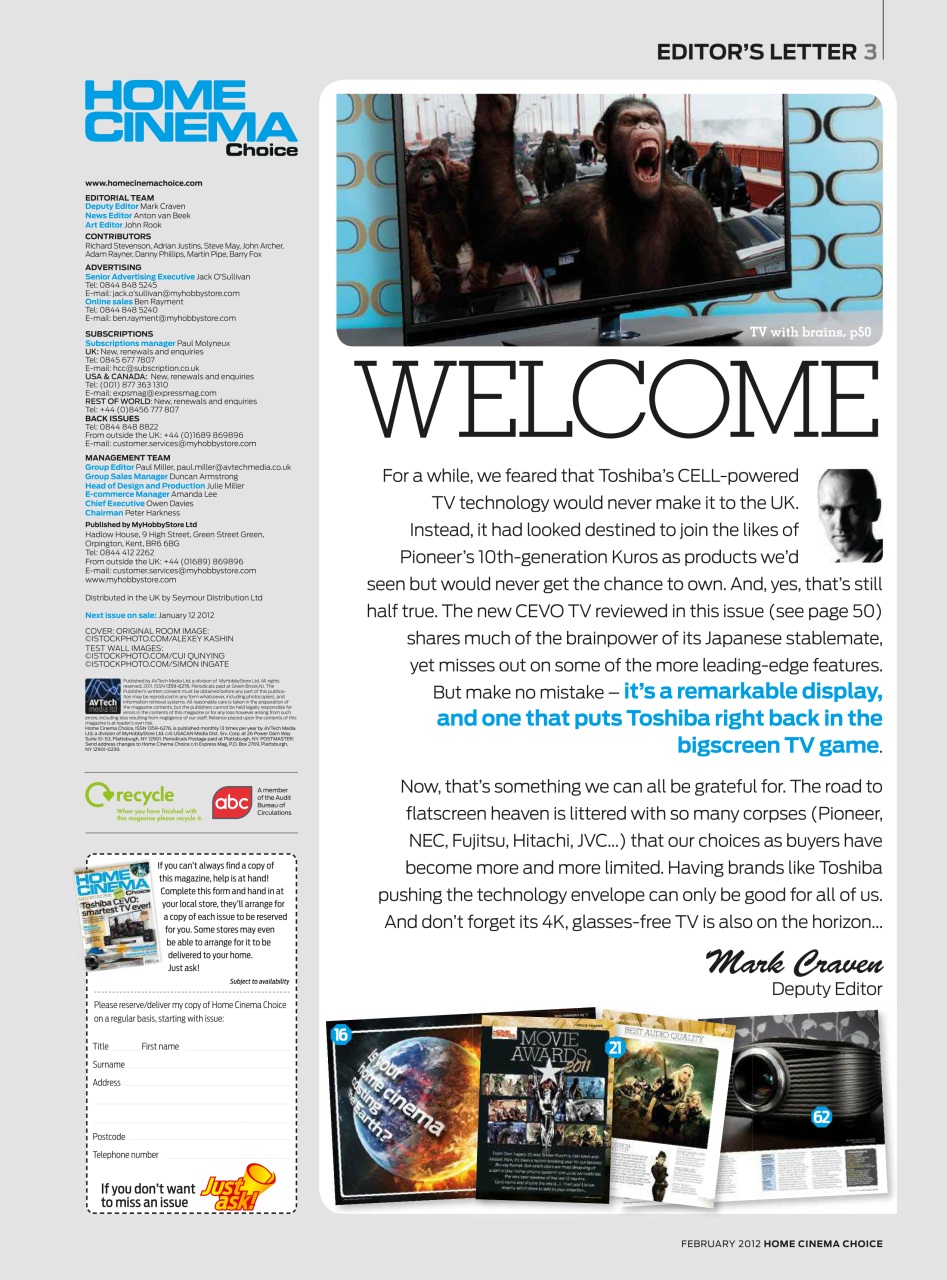 Home Cinema Choice Preview Pages