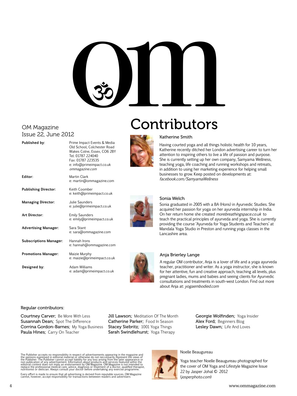 OM Yoga Magazine Preview Pages