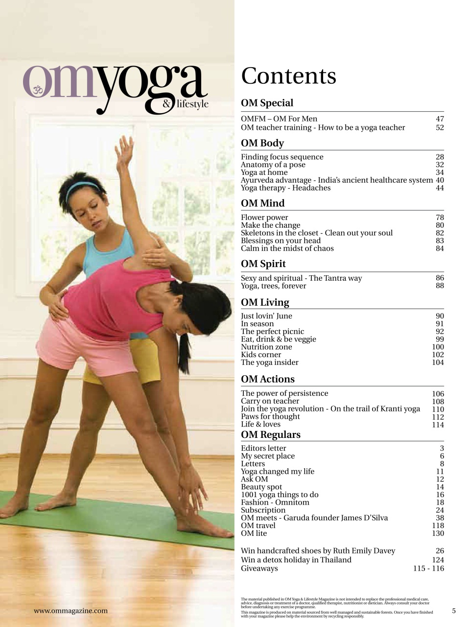 OM Yoga Magazine Preview Pages