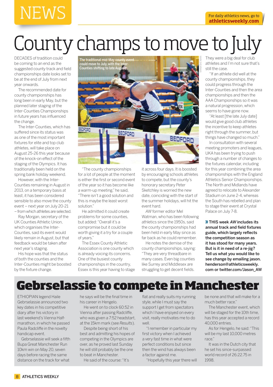 AW – Athletics Weekly Magazine Preview Pages